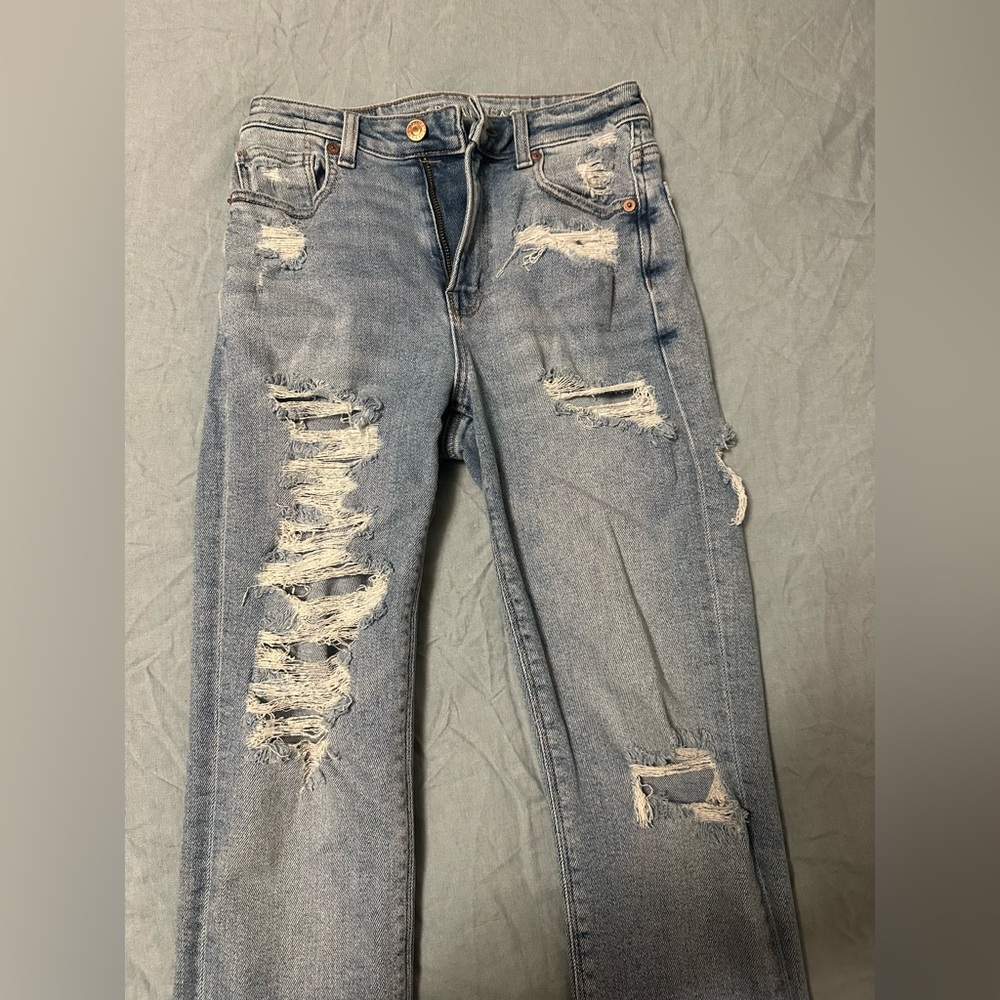 Medium wash mom jeans